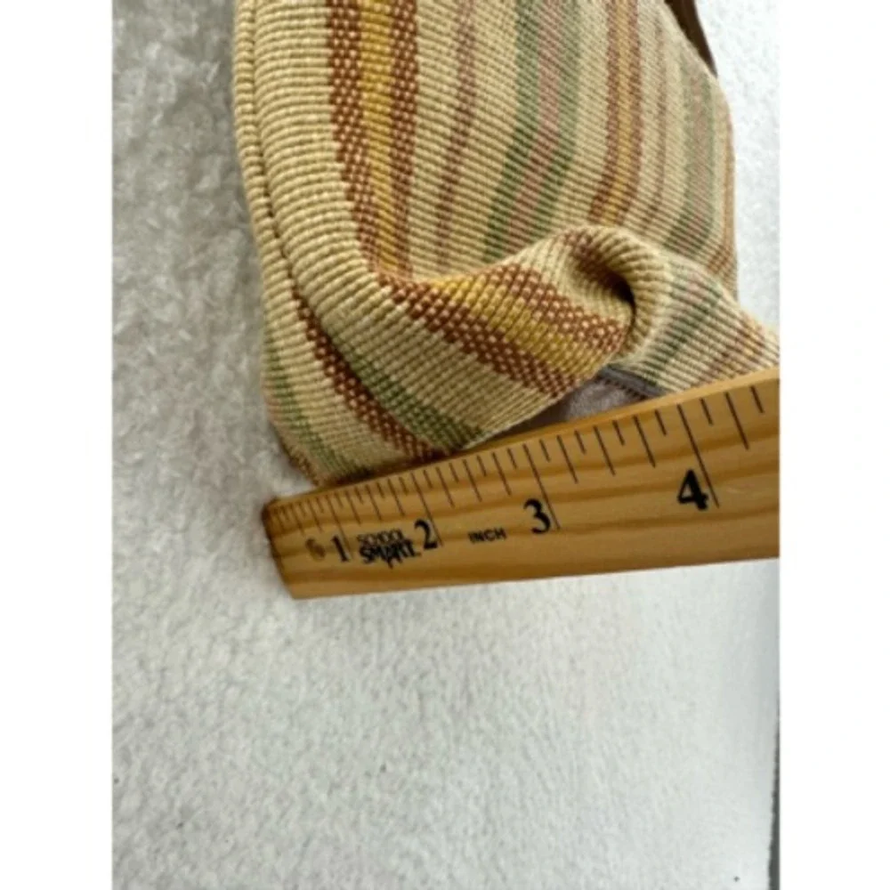 Fossil Satchel Bag Womens Small Multicolor Striped Woven Good Crossbody Strap